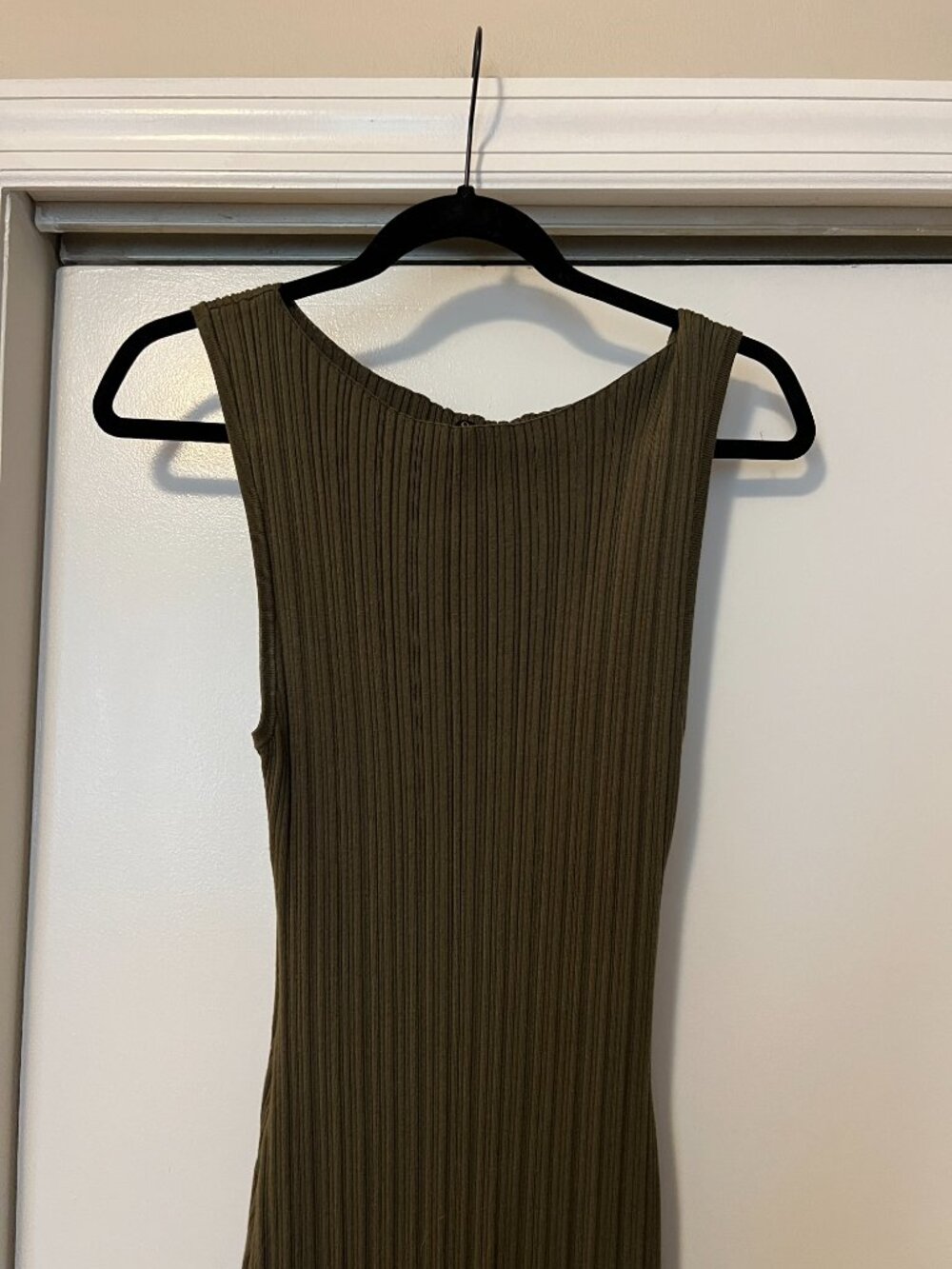 Quince Cotton Cashmere Ribbed Sleeveless Midi Dress - Picture 3 of 4